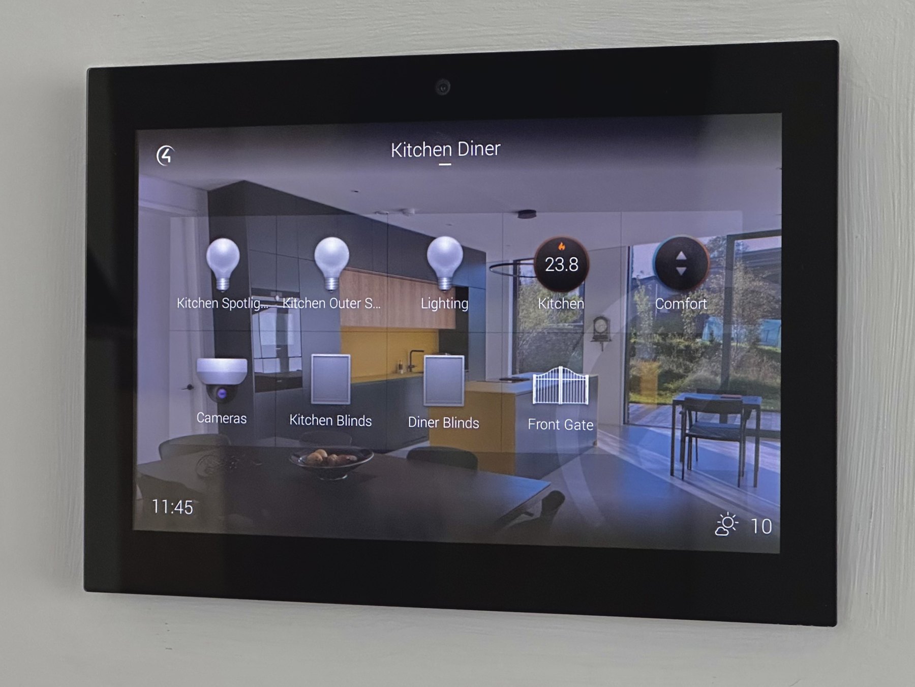 Wall-mounted home control touchscreen
