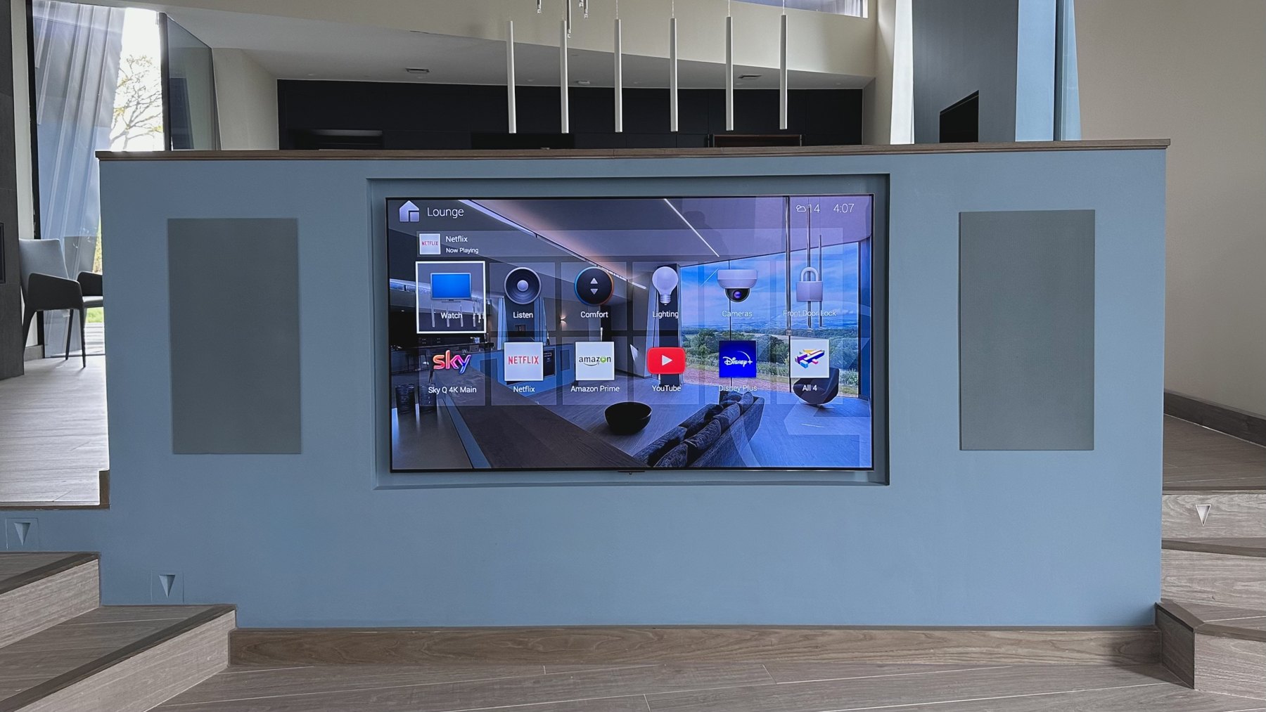 Integrated television within the living space