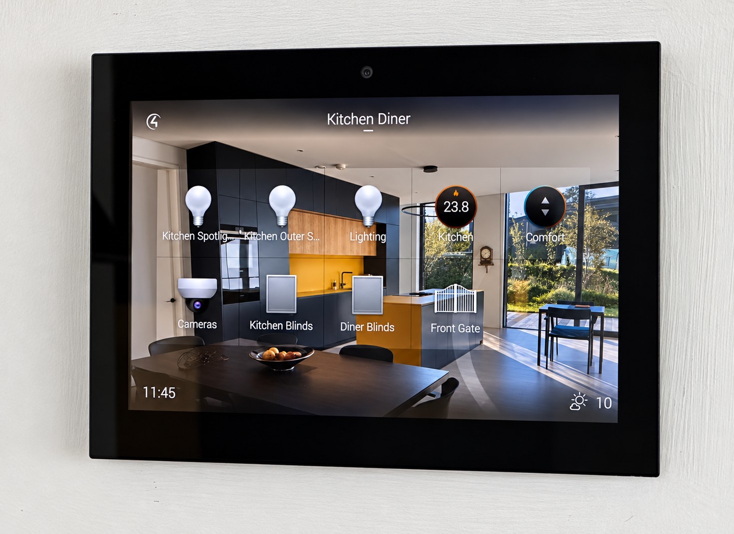 Wall-mounted smart home control touchscreen