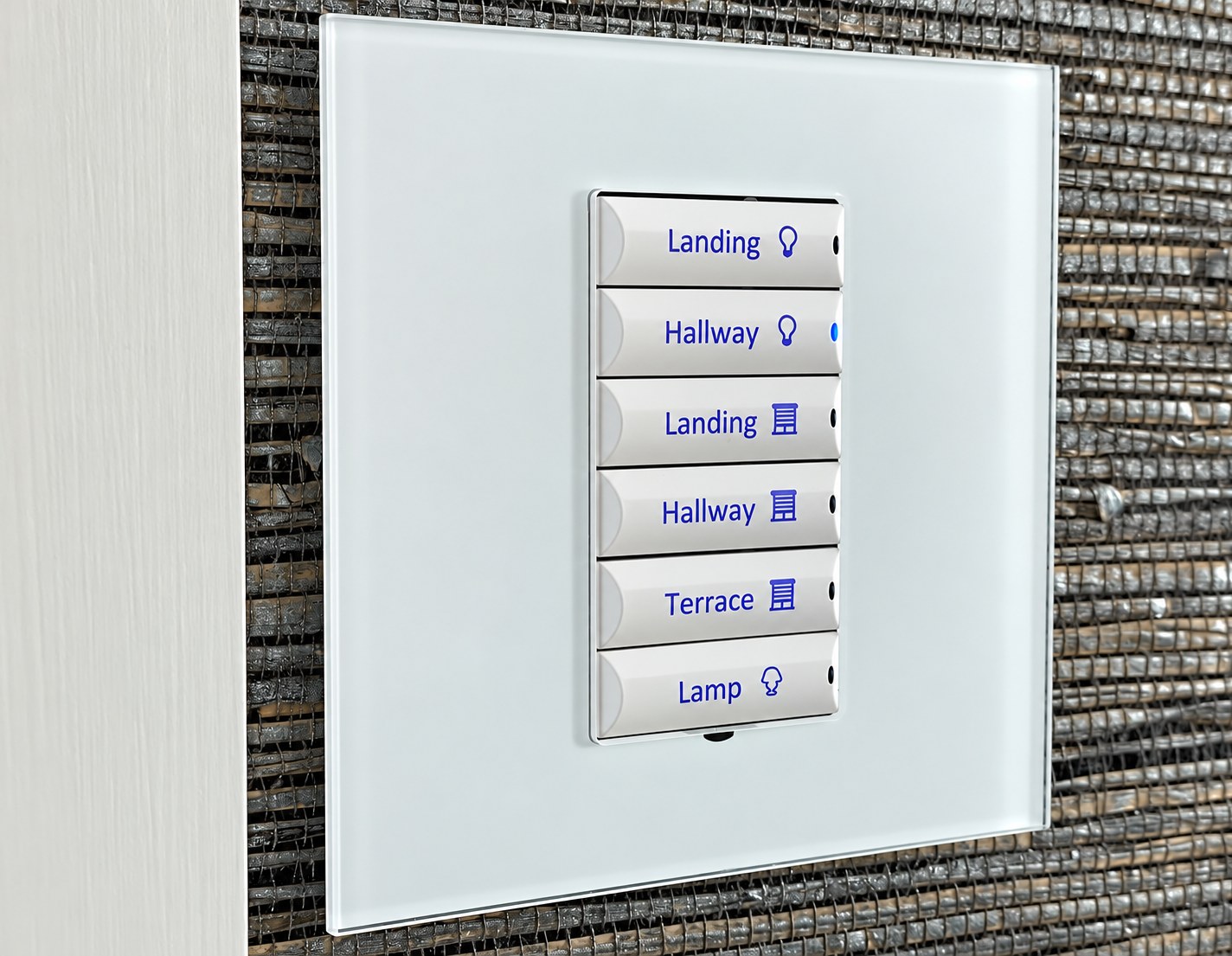 Custom-engraved lighting control keypad