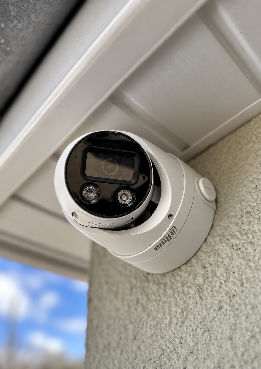 External CCTV camera beneath the eaves